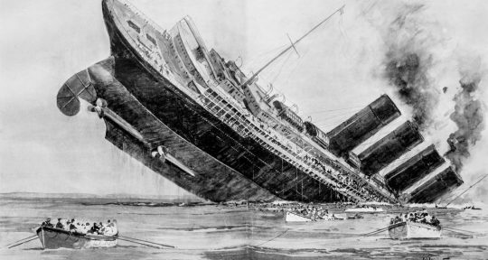 The sinking of the Lusitania