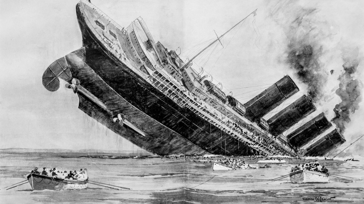 The sinking of the Lusitania