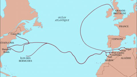 Map of Operation Torch