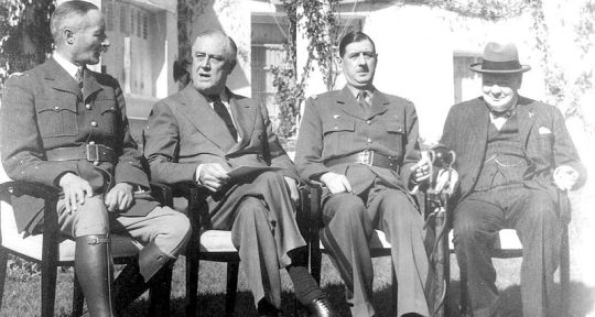 Roosevelt, Churchill, Giraud and De Gaulle in Casablanca