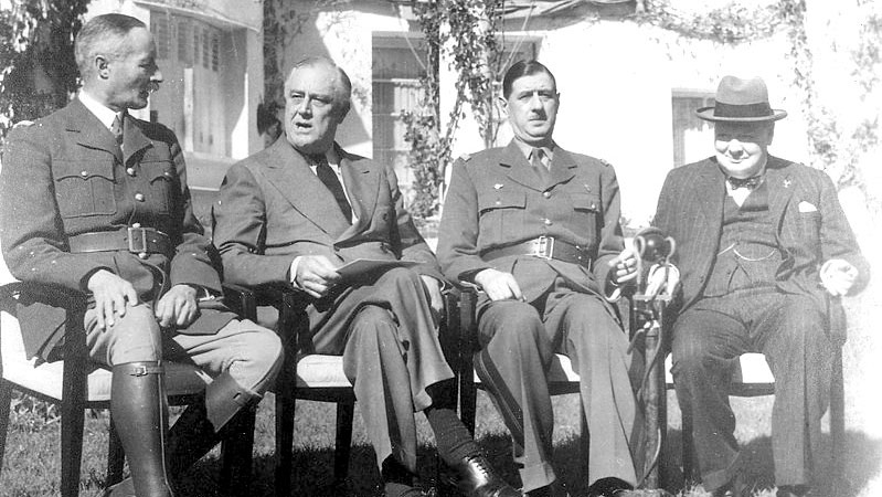 Roosevelt, Churchill, Giraud and De Gaulle in Casablanca