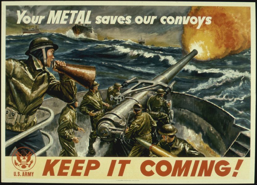 Advertising for convoys : Your metal saves our convoys, Keep it coming !